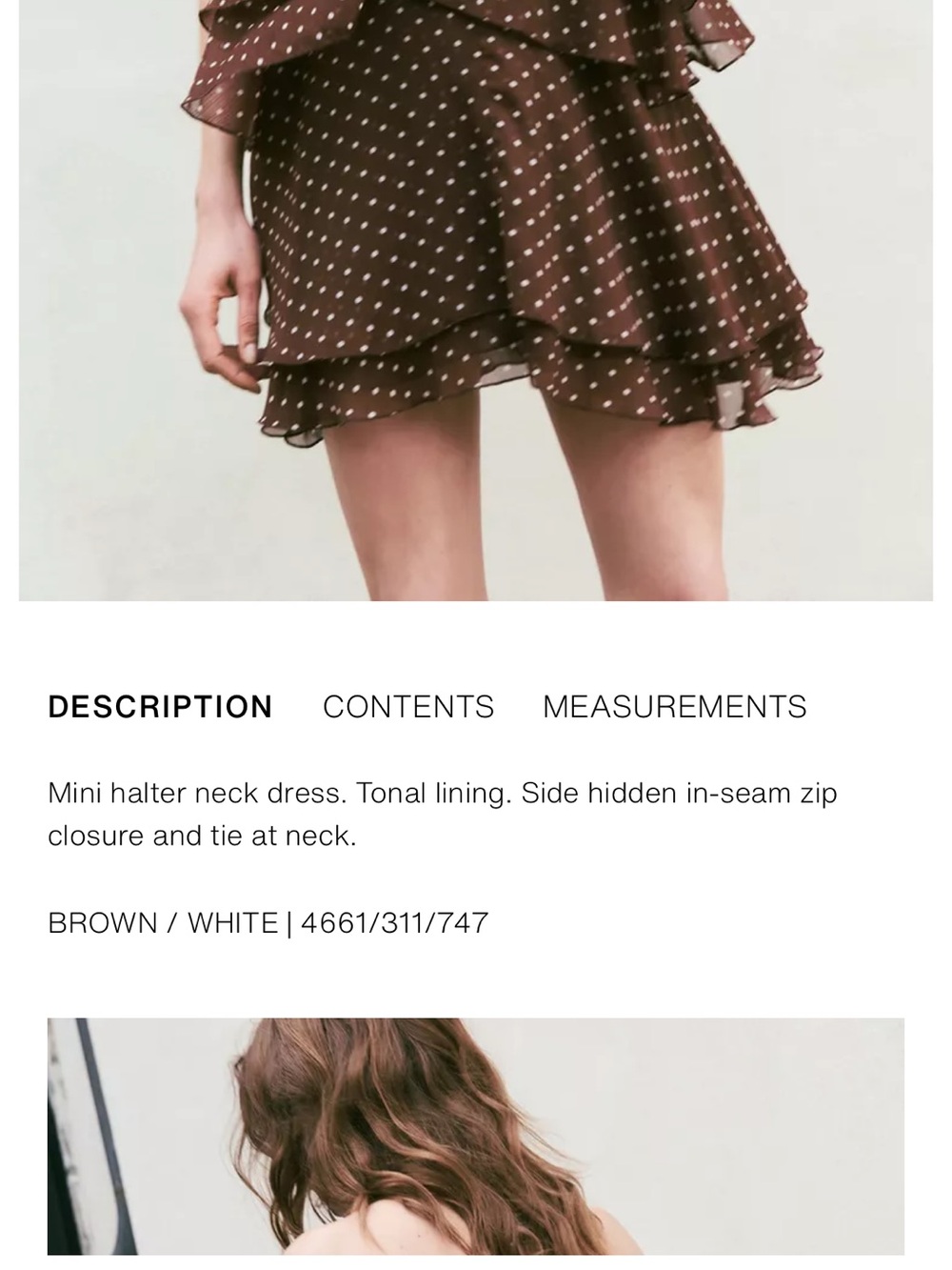 NWT Zara Brown Polka Dot Layered Halter Dress - Picture 6 of 9